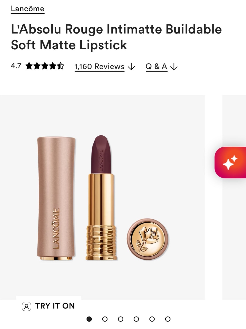 L'Absolu Rouge Intimatte Buildable Soft Matte Lipstick — Deep Plum